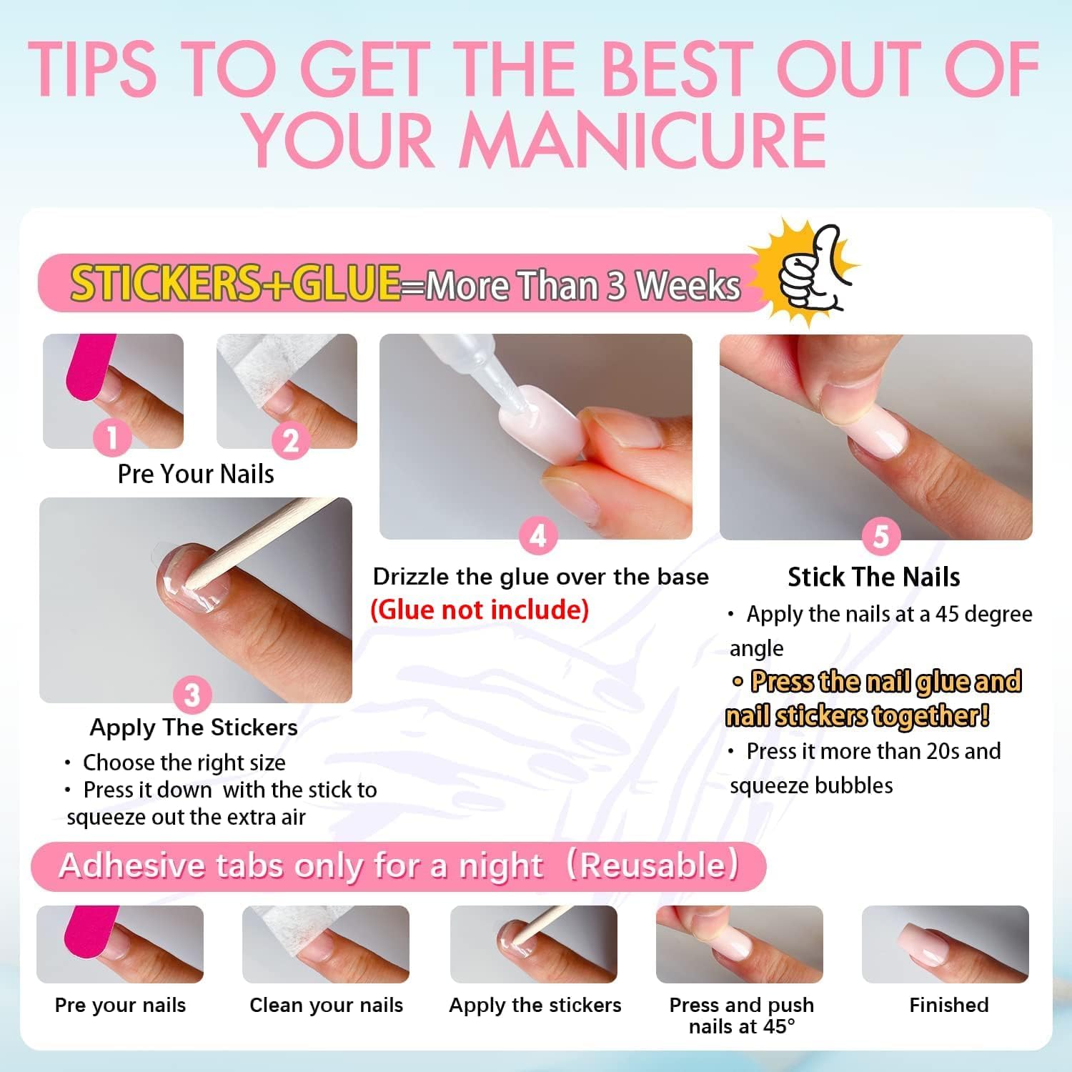 KQueenest Royal Blue Chrome Press on Nails Short Medium Square Metallic Fake Nails Glitter Glue on Nails Short Medium Mirror False Acrylic Nails Press Ons Natural Stick on Nails for Women 24 Pcs - Image 8