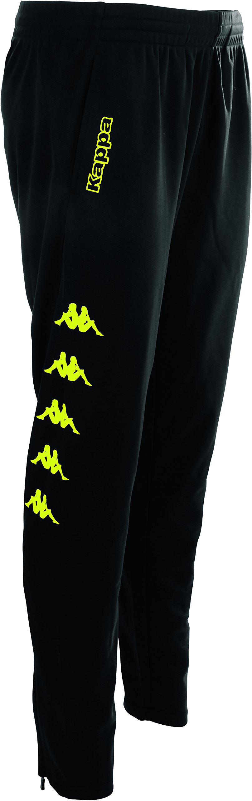Kappa Pagino Long Trousers, Unisex Adult Black/Neon Yellow
