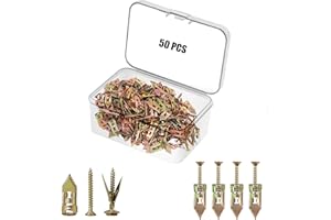 GHAPPINESS 50 PCS Self Drilling Drywall Anchors with Screws Kit, Dry Wall Anchors Set, 0.47x1.18'' Self Drilling Anchors and 0.15 x1.38'' Screws