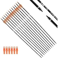 TIGER ARCHERY 30Inch Carbon Arrow Practice Hunting Arrows with Removable Tips for Compound & Recurve Bow(Pack of 12)