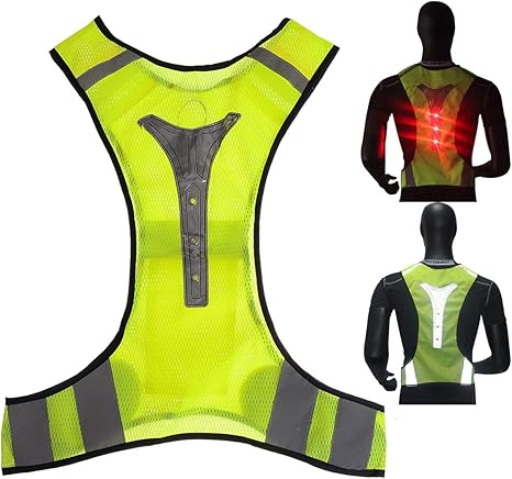 outerdo chaleco de alta visibilidad chaleco reflectante led chaleco de seguridad con rayas reflectantes led para actividades nocturnas de trafico al