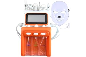 7 in 1 Facial Machine Hydrogen oxygen Face Steamer for Deep Cleaning, Suitable for Home or Salon (Orange)