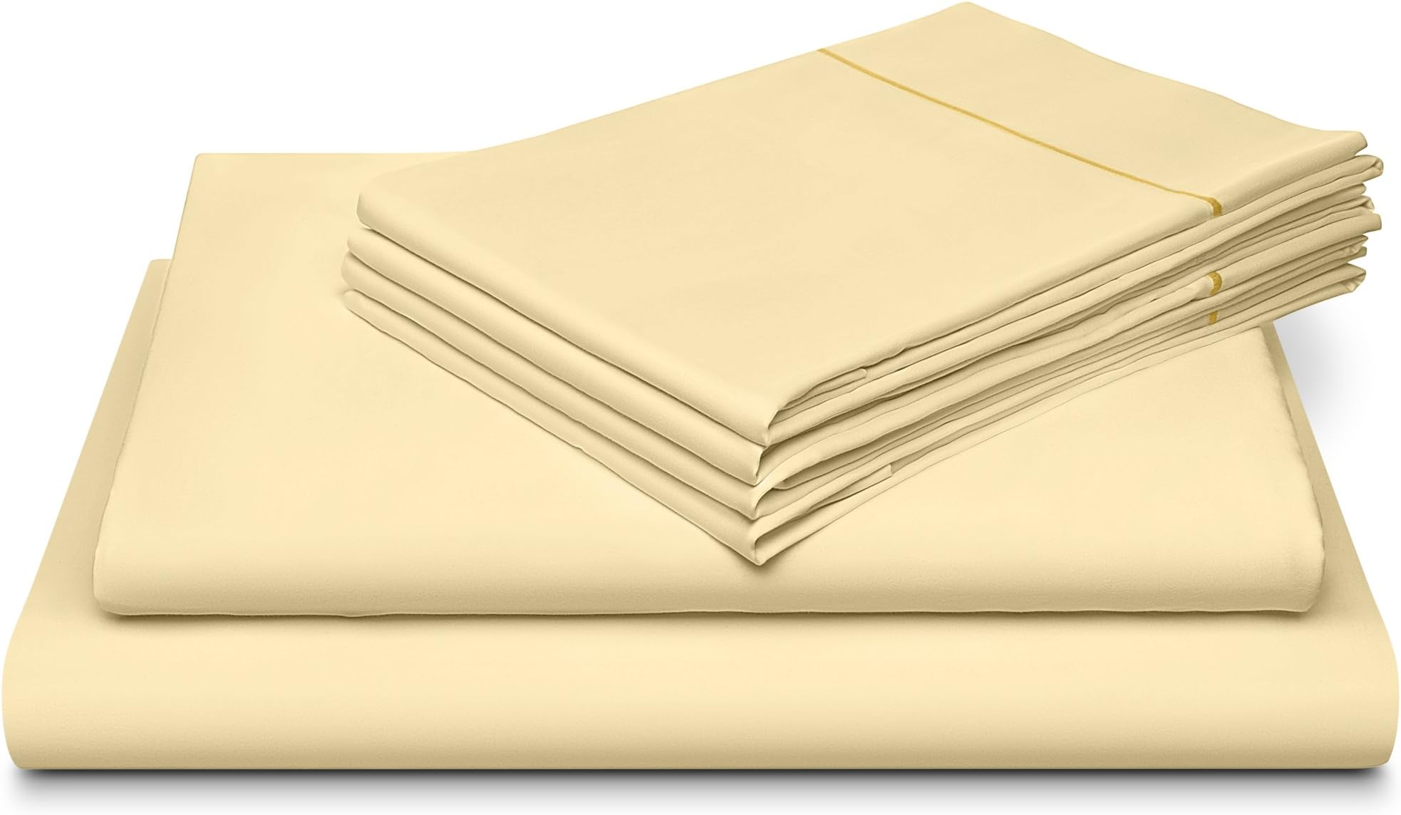 DREAM CASTLE 800 Thread Count 100% Cotton Sheet Set with Bonus Pillowcases, Soft Sateen Weave, with Marrow Hem, 6-Piece Queen Sheet Sets, Deep Pockets,Hotel Collection, Ivory Linens