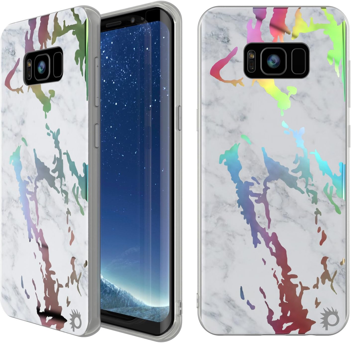 Punkcase Galaxy S8 Plus Marble Case, Beautiful & Protective Full Body Cover W/PunkShield Screen Protector [Non Slip Grip] Authentic Marble Look for Your Samsung Galaxy S8+ (Blanco Marmo)