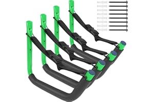 BALAVA Kayak Storage Rack,Kayak Rack for Garage,Kayak Wall Mount Kayak Wall Rack with Nylon Straps,Heavy Duty Kayak Hanger Kayak Hook Suitable for Kayaks and SUP Paddle Board(4Pack,6 Colors)