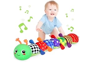 KMUYSL Baby Toys 0-6 6-12 Months, Sensory Music Animal Stuffed Toy for 0 1 2 3 4 5 6+ Months, Plush Toy with Crinkle and Rattles for Infant Newborn, Tummy Time Toys Gifts for 0-3-6-12 Month