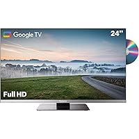 SYLVOX Smart RV TV, 24 inch TV with DVD Player Built-in, 12 Volt TVs for RV Camper 1080P FHD, Google Smart Free Download APPs