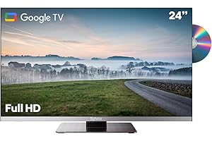 SYLVOX Smart RV TV, 24 inch TV with DVD Player Built-in, 12 Volt TVs for RV Camper 1080P FHD, Google Smart Free Download APPs