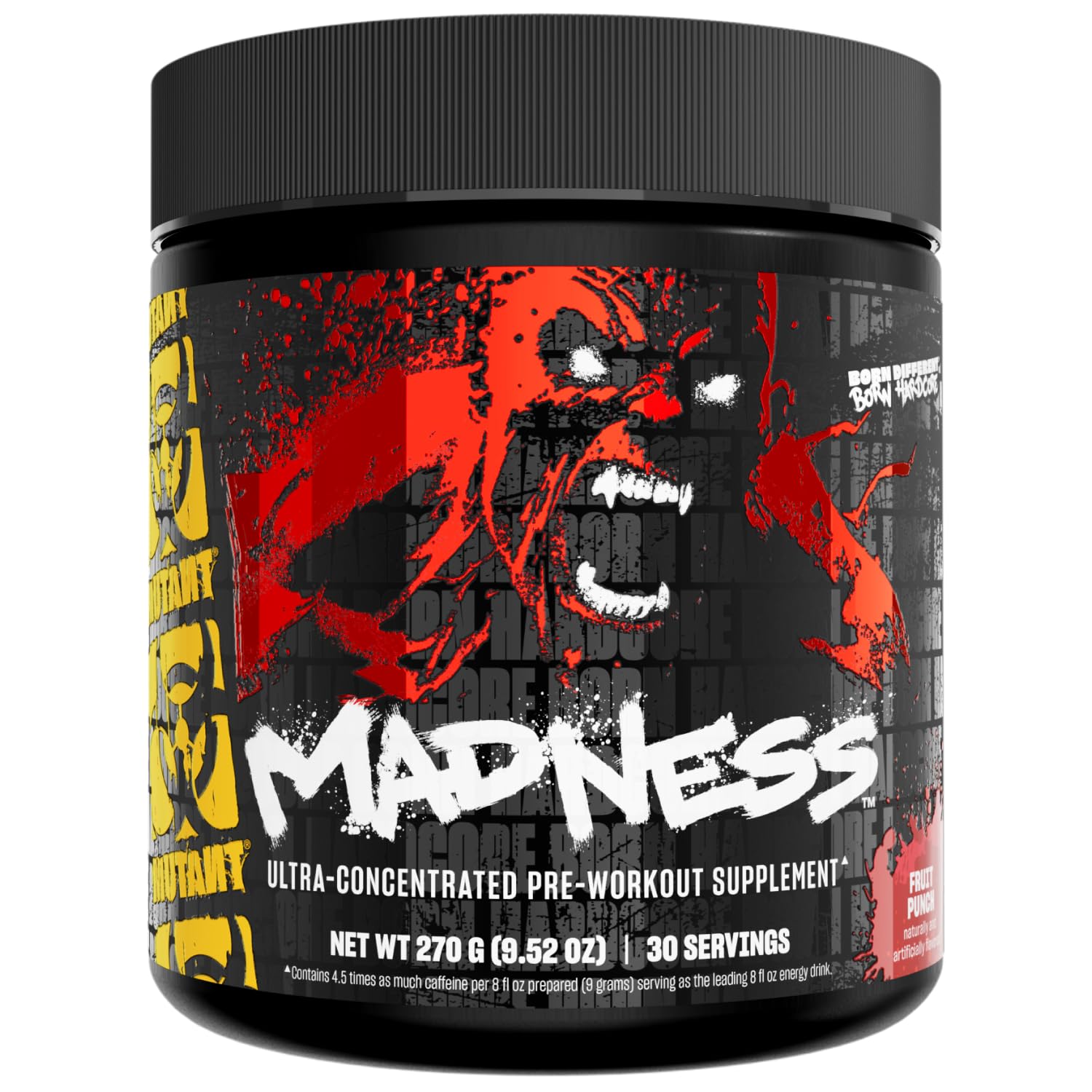 MUTANT Madness | Ultra-Concentrated Pre-Workout Supplement | 360mg Caffeine, 4g Pump & Performance Blend, Beta-Alanine, Energy & Focus | 30 Serving | Fruit Punch