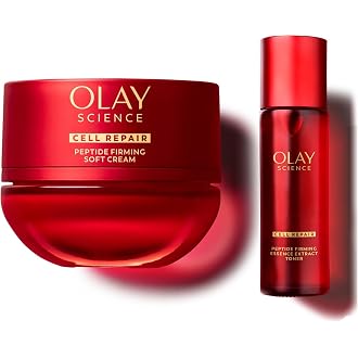 Olay Science Peptide Face Moisturizer, Soft Cream (1.7 oz) + Essence Extract Toner (1.7 oz) || Asian-Beauty, Gel Moisturizer 