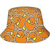 Orage-red Ducky Bucket Hat Fisherman Hat Beach Travel Sun Hat Outdoor Cap for Adults Men Women