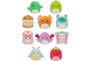 Squishmallows 5-Inch 10-Pack Plush - Diane Bigfoot, Giles Grasshopper, Maritza Cactus, Nico Axolotl, Rachel Mushroom, and More - Ultrasoft Official Kelly Toy Plush - Amazon Exclusive