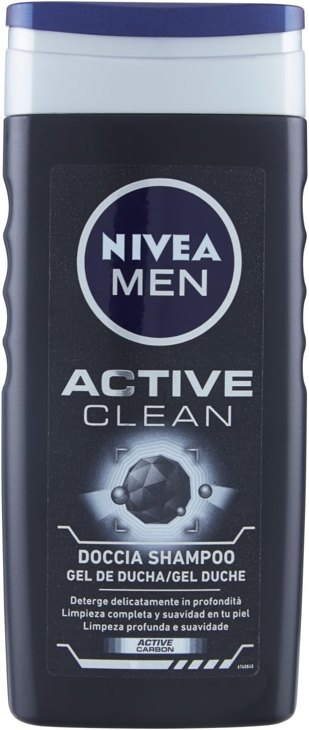 Nivea Men Active Clean Shower Gel, 250 ml, White, 250 ml (Pack of 1)