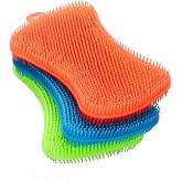 3PCS Silicone Dish Sponges, Multi-Purpose Kitchen Gadget Brush | Silicone Dish Sponges,Multi-Purpose and Efficient Sponge Kitchen Gadgets Sponges,,Especial Delicate Kitchen Sponge Brush