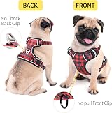 HEELE Dog Harness Small No-Pull Reflective Checkered Red Size S view 5
