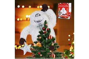 UAYBABU Abominable Snowman, Christmas Tree Topper Abominable Snow Monster Ornament, Abominable Snowman Plush Toy, Snow Monster Stuffed Christmas Tree Topper, Poseable Stylized Abominable Snowman Ornament