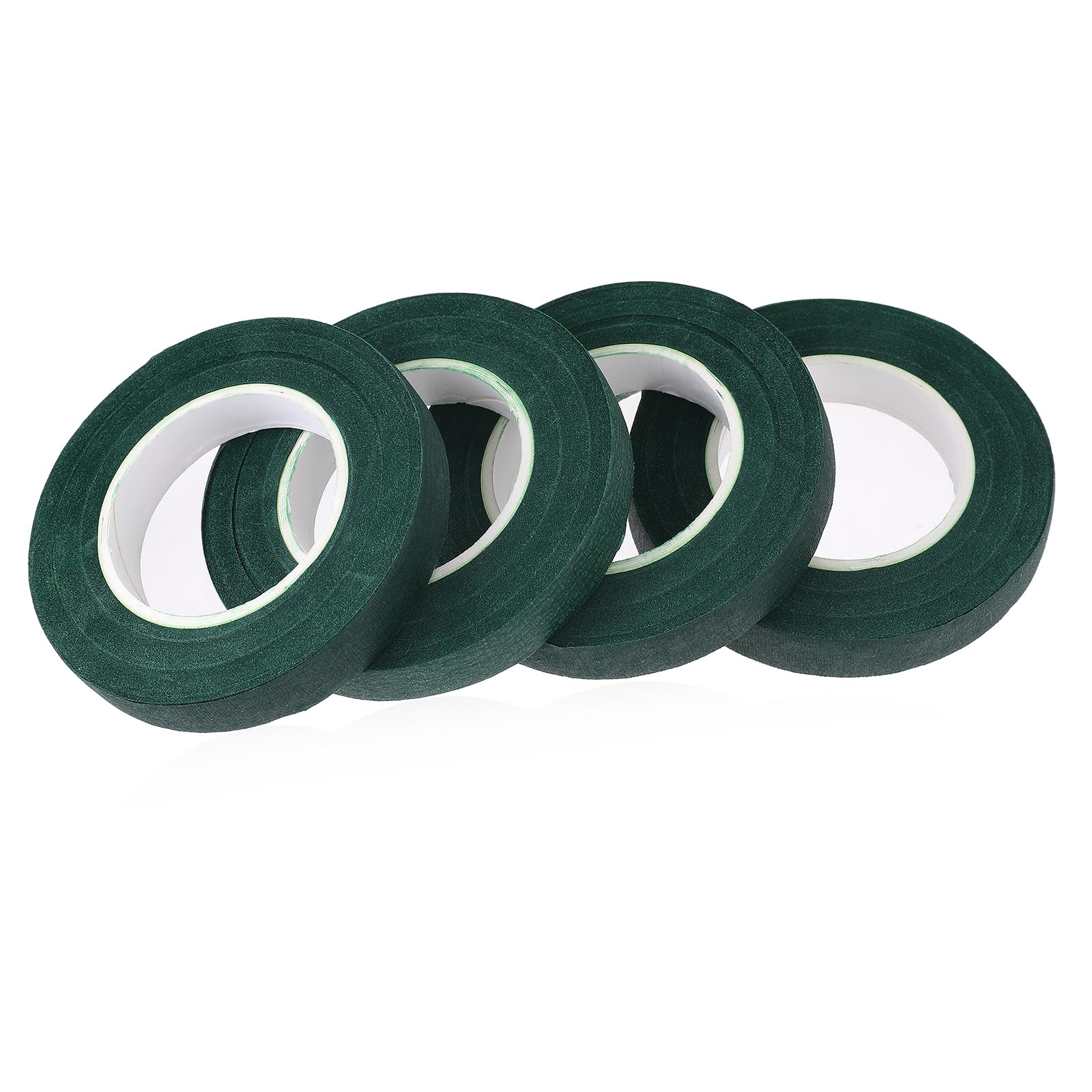 Mozeat Lens 4 Rolls Florist Tape Green, 12mm Wide Florist Stem Wrap for Fresh Flowers for Bouquet Wrap Flower Craft Corsage, Wedding Bouquet(30 Yard/Roll)