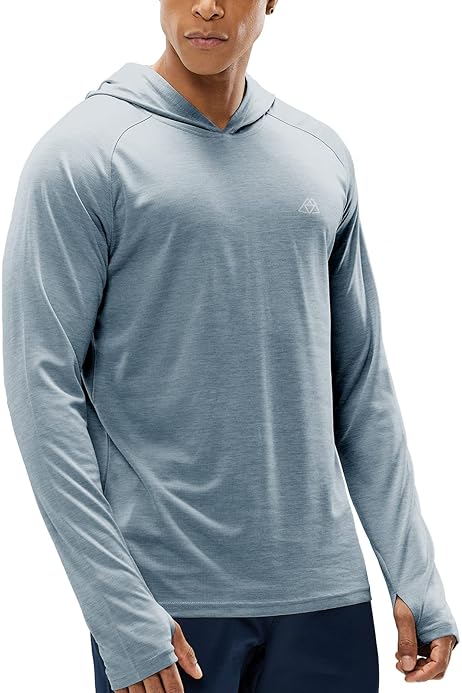 Amazon Com Upf 50 Swim Shirts Long Sleeve Sun Shirts Sun Protection Fishing Shirts Rash Guard Shirt For Men Light Blue Clothing Shoes Jewelry