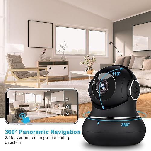 360 Camera Indoor Camera 1080P Home Wi-Fi Security Camera, Pan