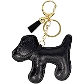 QTMY Cute Leather Puppy Keychain Keyring for Women,Purse Bag Charms for Handbags Backpack,569