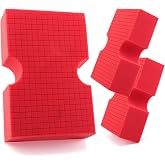 Car Wash Sponge, SPTA 3 Pack Big Red Sponge, Scratch-Free Car Cleaning Sponge, Durable Cross Cut Grid Sponge for Auto Multi Use Cleaning Washing Surfaces