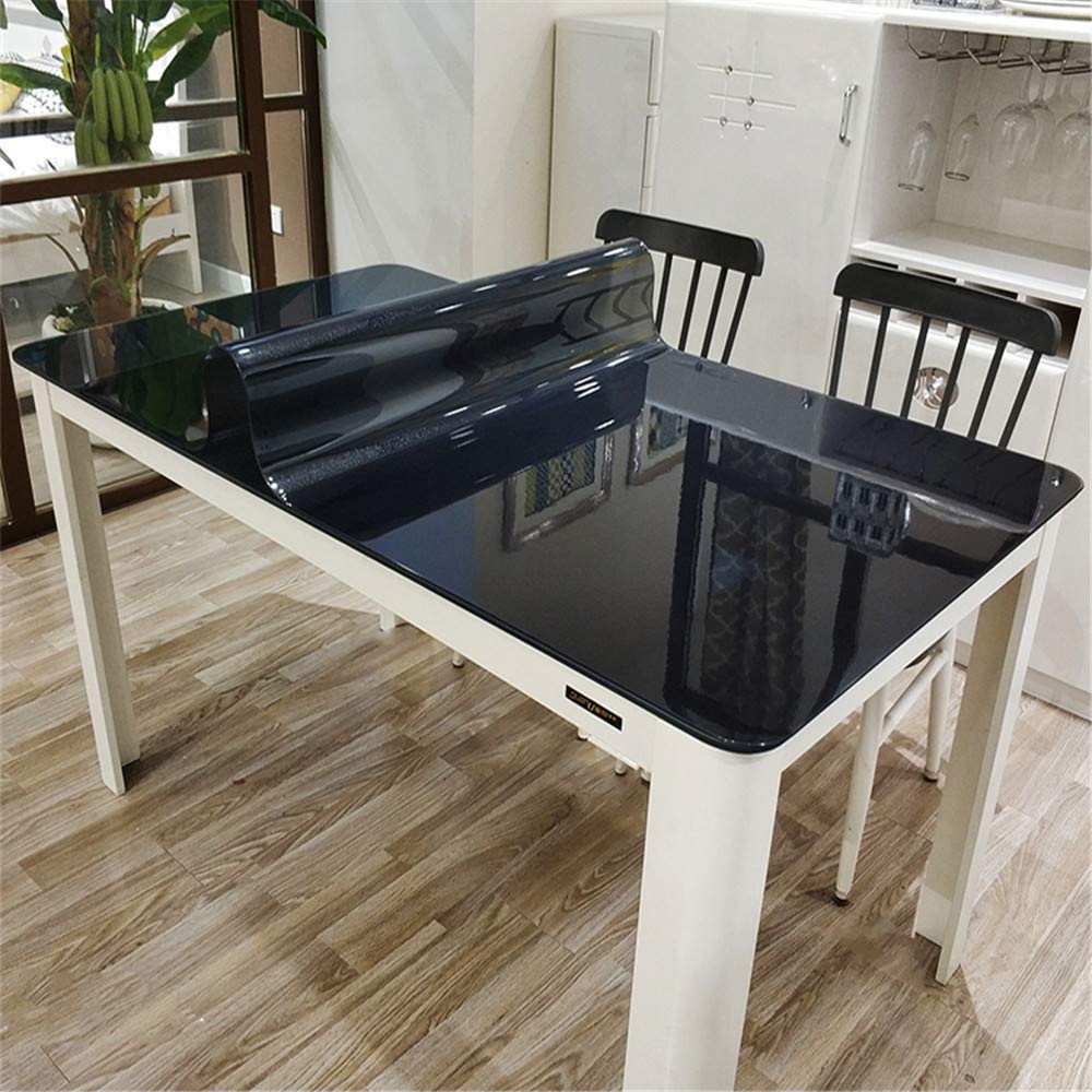 OstepDecor Black Plastic Table Top Protector Tablecloth Cover PVC Desk