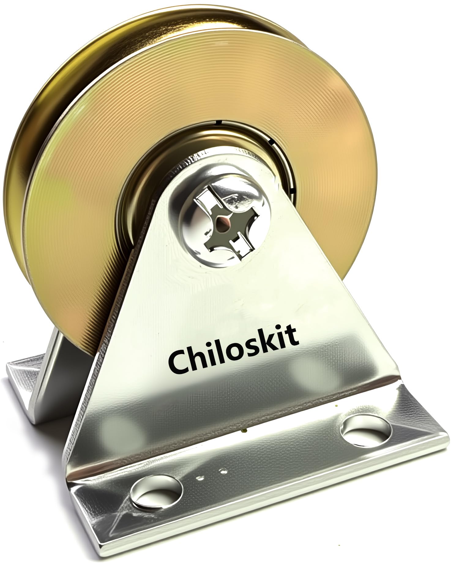 Chiloskit Silent Cable Pulley Wheel for Rope Wall Mount Pulleys Snatch Block System for Gym Equipment Lifting, 38mm Diameter, Working Load 200kg (L Type)