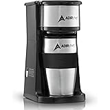 Adir Single Serve Coffee Maker - Mini Coffee Maker, Personal Coffee Maker with 15 oz. Grab & Go Travel Mug Coffee Tumbler & R
