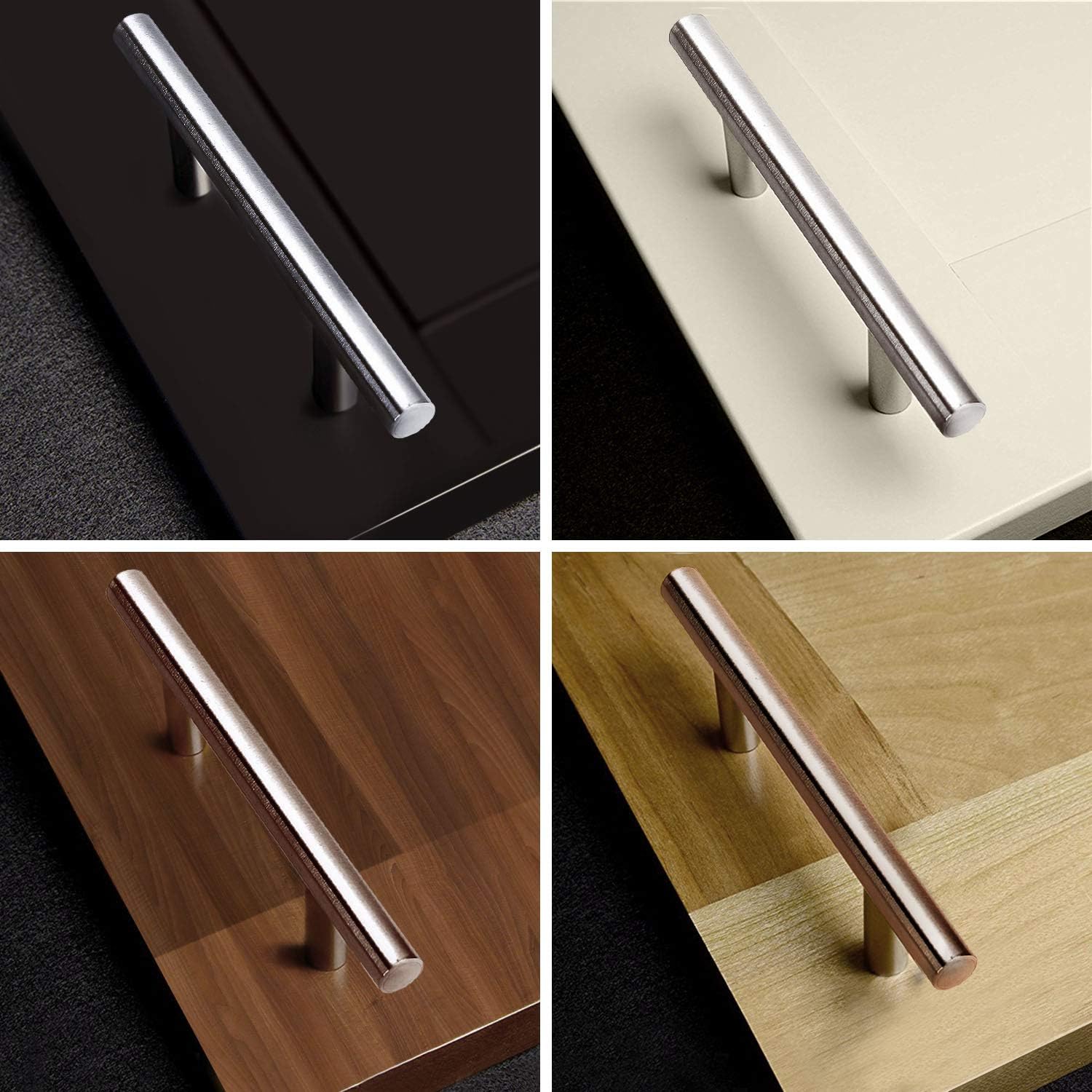 Flexzion 1 Pack 6 Inch Cabinet Door Handles, Stainless Steel Silver Cabinet Handles Brushed Nickel Finish Hardware - Image 5