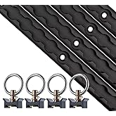 US Cargo Control L Track Tie Down System, Includes (4) USA Made 4-Foot Black Anodized Aluminum L-Track and (4) Black Single Stud O-Ring Fittings, Trailer Tie Down System for Trailers and Truck Beds