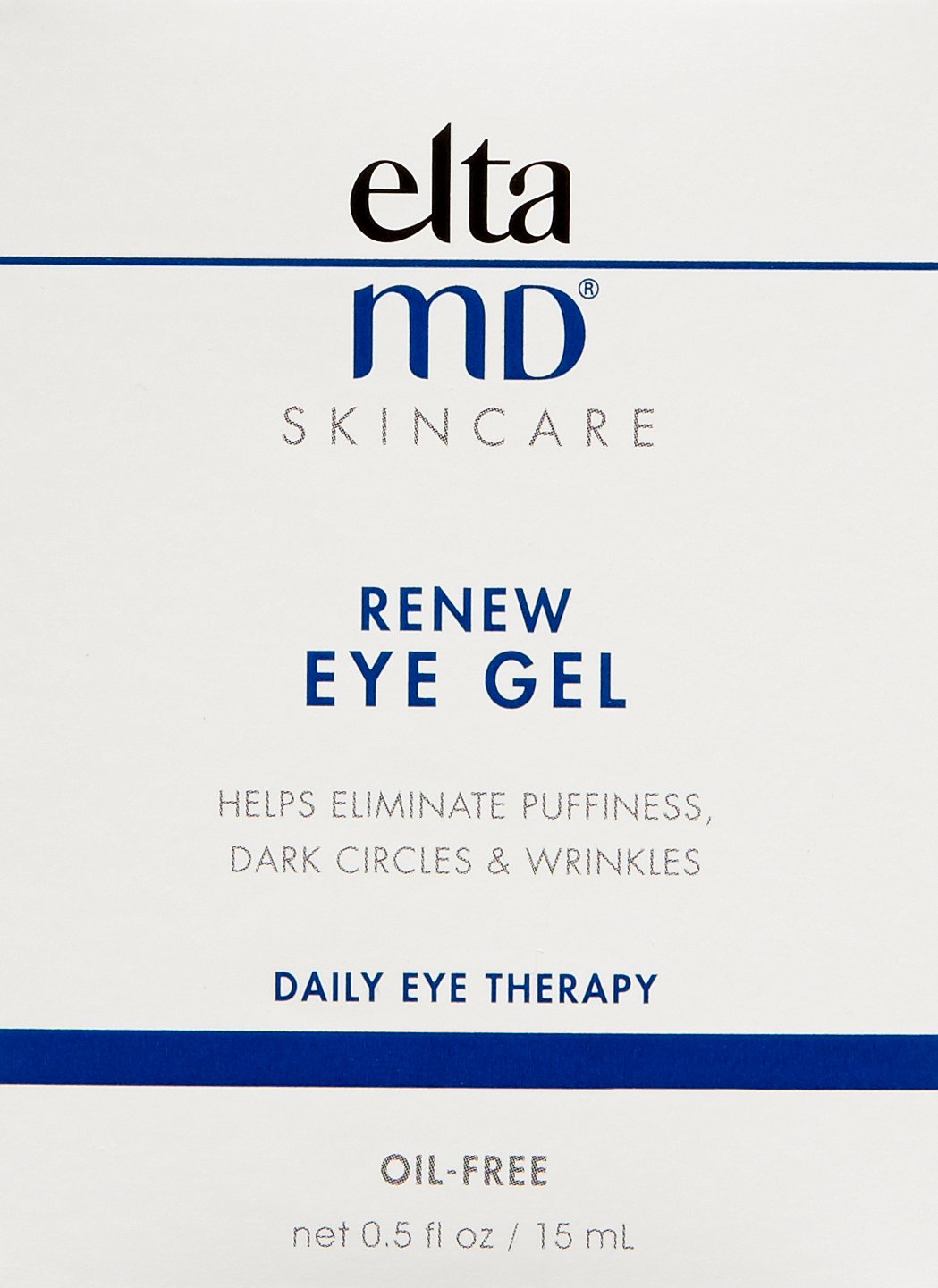 EltaMD Renew Eye Gel for Dark Circles, Under-Eye Puffiness, Fine Lines and Wrinkles, Anti-Aging Eye Cream with Peptides & Hyaluronic Acid, 0.5 oz.: EltaMD: Premium Beauty