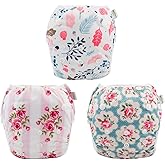 Babygoal Baby Girl Swim Diapers 3 Pack for 8M-3T Babies and Toddlers, Reusable Adjustable Washable for Swimming Lessons-Flower