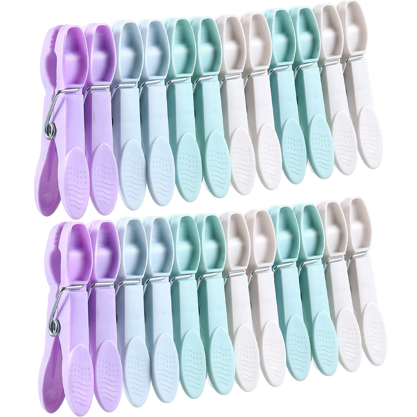 Boao 48 Pieces Clothespin Clothes Clips Grip Clothes Pegs Soft Plastic Laundry Pegs for Home Clothes Windproof Supplies (Multiple Color)