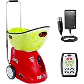 LOBSTER Sports Elite Tennis Ball Machine - Auto Portable Tennis Ball Launcher, Preloaded &amp; Custom Drills, Spin Control, Lob Elevation Switch, Ball Speed (up to 80MPH), with Multi-Function Remote