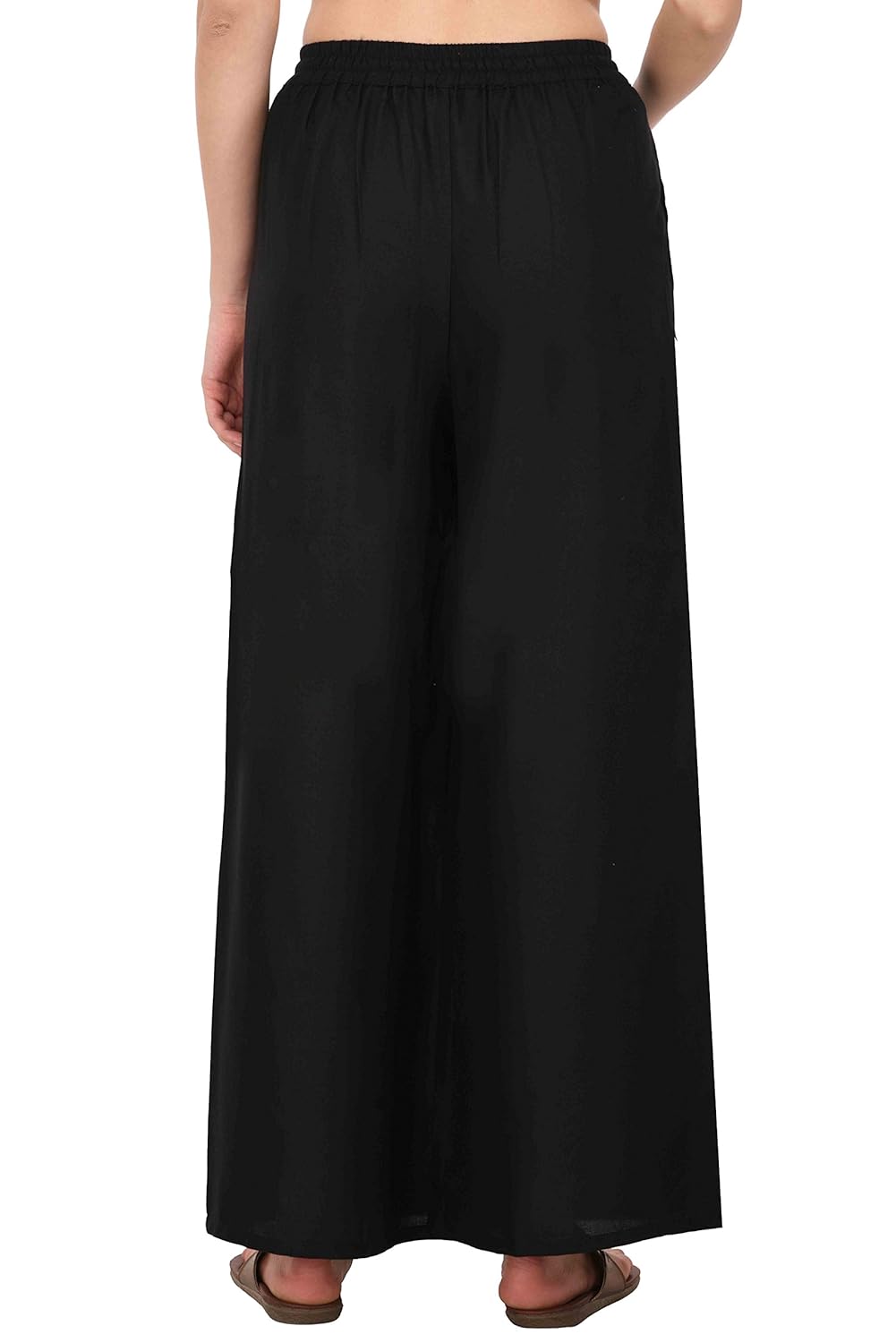 pistaa's women's plain ethnic cotton and crush palazzos