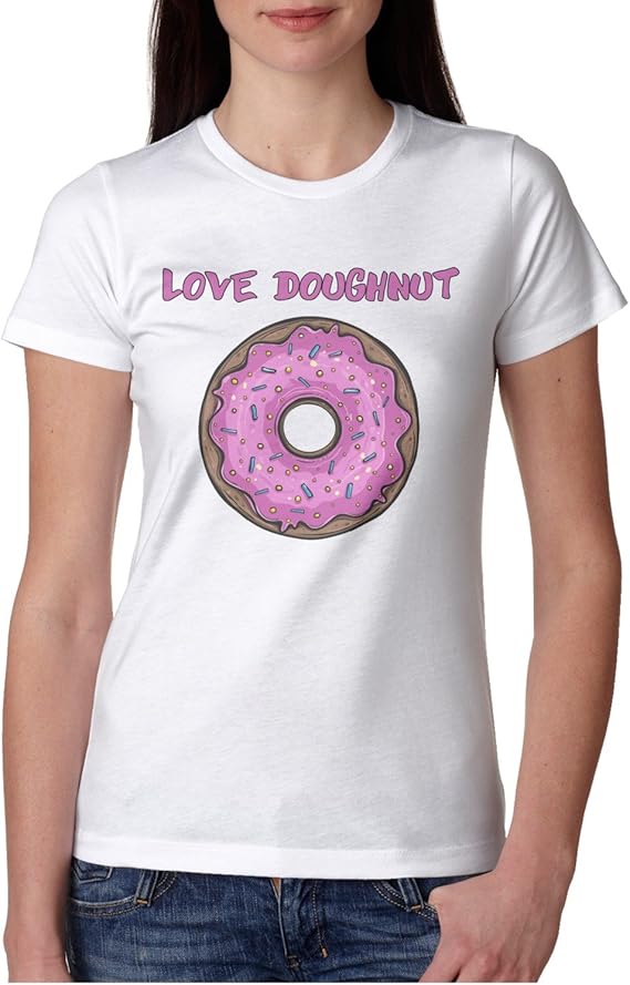 Amazon.com: niceoneof Donughnuts with Pink Glaze Classic Women T Shirt: Clothing