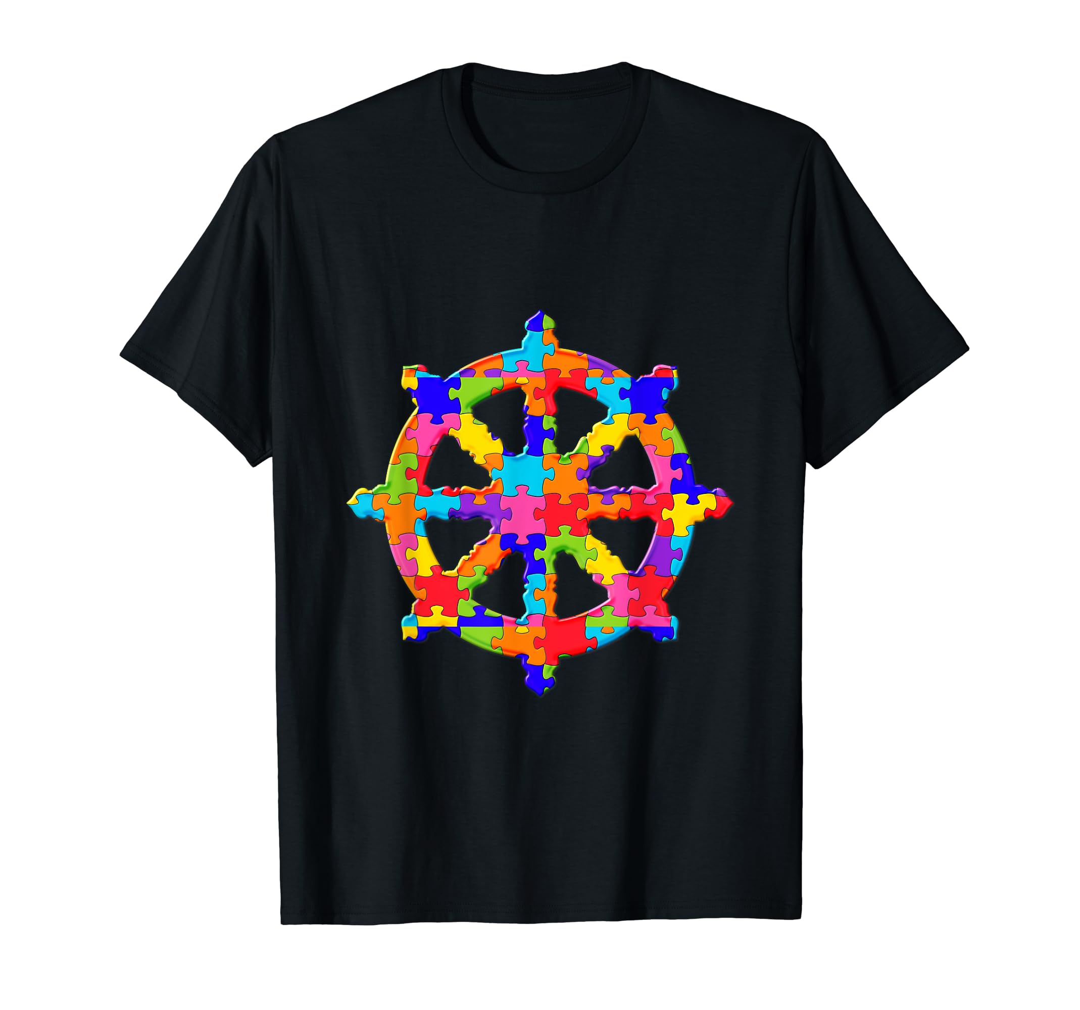 Dharmachakra Dharmarad Puzzle Autism Puzzle T-Shirt