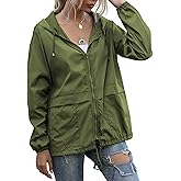 JMinger Women's Raincoats Lightweight Waterproof Windproof Adjustable Windbreaker Rain Jackets Hooded with Pockets S-XXL