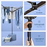 LIVIVO 4 Arm Rotary Washing Line 45M Outdoor Clothes Dryer with Cover view 3