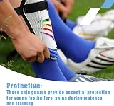 lvzhen Football Shin Pads Kids Non Slip Double Adjustable Straps Glitter Rainbow view 3