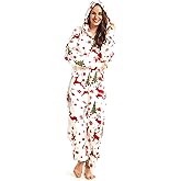 XMASCOMING Women's & Men's Hooded Fleece Onesies One-Piece Pajamas