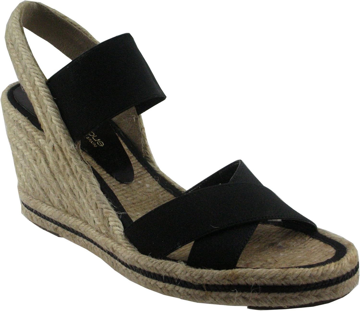 Amazon.com | Andre Assous Eve Women's Medium Wedge Espadrille Sandals Black | Platforms & Wedges