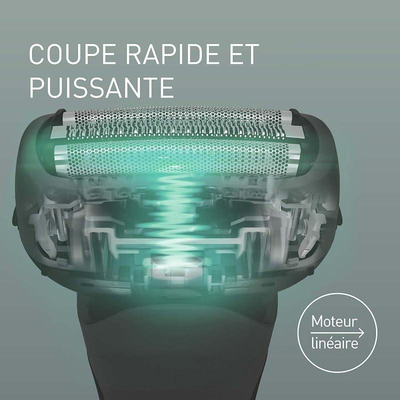 Series 700 ES-ALT4B Rasoir Électrique 3-lames Wet et Dry Homme, Rasoir Portable Sans Fil et Étanche, Capteur de Barbe Réactif, Tête Flexible