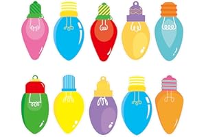 OUNENO 45 Pcs Christmas Light Bulb Cutouts for Xmas Bulletin Board Decoration Classroom School Winter Party Wall Decor