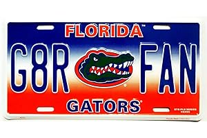 DIJKOO NCAA Florida Gators Embossed Aluminum Team Color Vanity G8R Fan License Plate