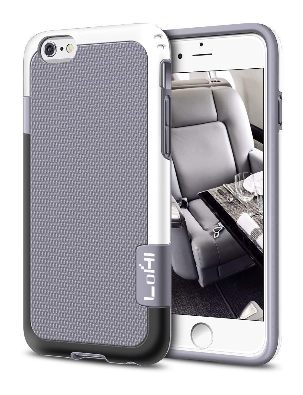 iPhone 6 Case, LoHi Hybrid Impact 3 Color TPU Shockproof Rugged Case [Extra Front Raised Lip] Back Strips Anti-slip [Protective Buffer] Dual Protection Cover Case for iPhone 6/6s 4.7 Inch (Grey)