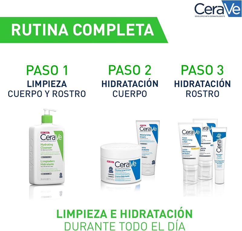 CeraVe Gel de Limpeza Hidratante, Para Pele Normal a Seca, Limpa e Hidrata, Equilíbrio da Pele, Enriquecido com Ceramidas Essenciais e Ácido Hialurónico, Adequado para o Rosto e Corpo, 473ml