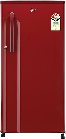 LG 188 L 3 Star Direct Cool Single Door Refrigerator(GL-B191KPRW.APRZEBN, Peppy Red,Smart Inverter Compressor)