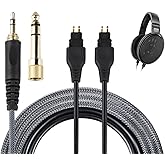 SOULWIT Headphone Replacement Cable for Sennheiser HD660S/HD660S2/HD650/HD600/HD580/HD58X/HD565/HD545/HD535/HD525/HD265, Extension Cord(6N OCC Copper) with 3.5mm Plug, 6.35mm Adapter-Braided(1.2m/4ft)