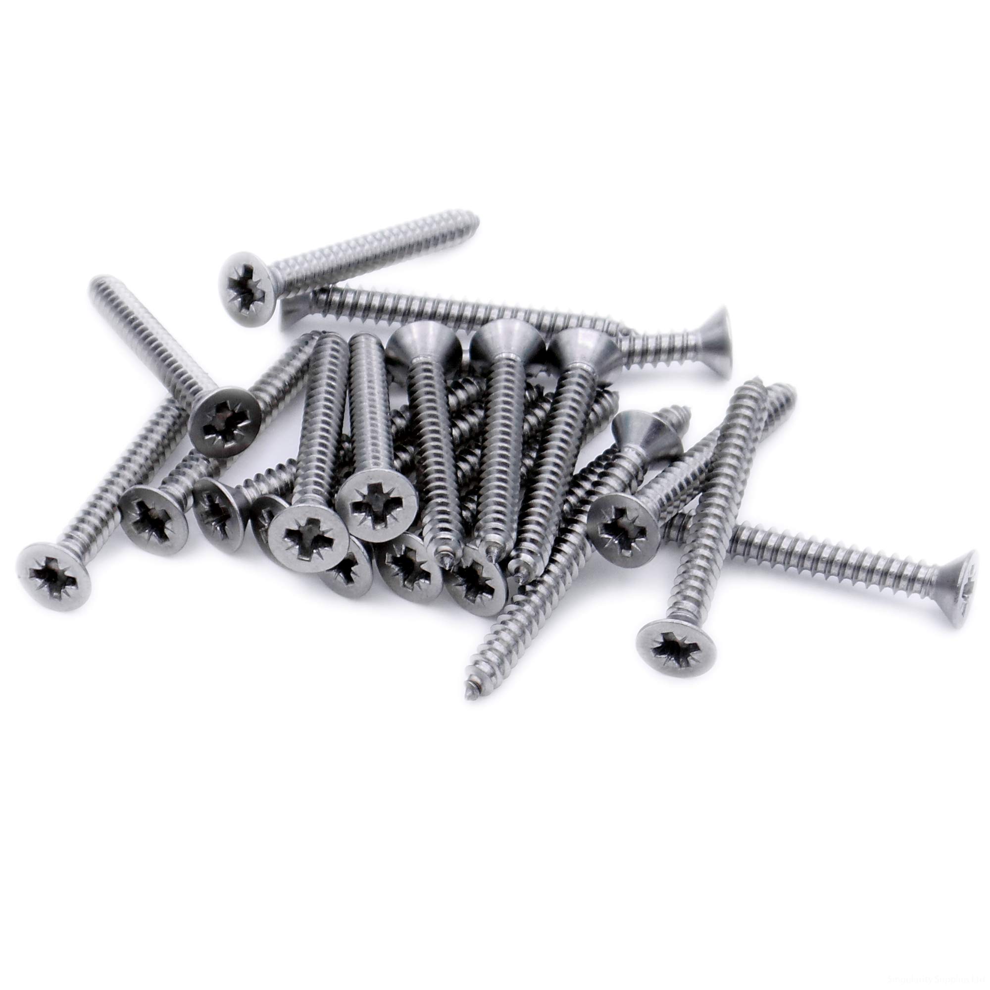 No.10 x 1.75 (4.8mm x 45mm) Pozi Countersunk Self-Tapping Screw - Stainless Steel (A2) (Pack of 20)